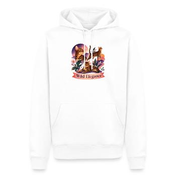 Aesthetic Bengal Cat Folk Art - Men’s Premium Organic Hoodie - white - Front - Nico (187cm)