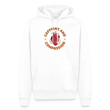 Caffeine and Compassion - Sweat à capuche Premium bio Homme - blanc - Devant - Nico (187cm)
