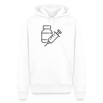 Medizinische Spritze und Medizinflaschen-Linien-Symbol - Männer Premium Bio Hoodie - Weiß - Vorne - Nico (187cm)