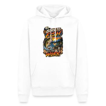 Geboren als Kind des Fischens, gezwungen, Barschfischen zu arbeiten, Papa Tee - Männer Premium Bio Hoodie - Weiß - Vorne - Nico (187cm)