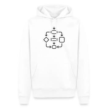 Algorithmus-Flussdiagramm-Linien-Symbol - Männer Premium Bio Hoodie - Weiß - Vorne - Nico (187cm)