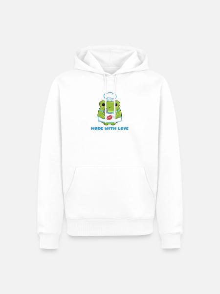 Kochfrosch mit Liebe - Männer Premium Bio Hoodie - Weiß