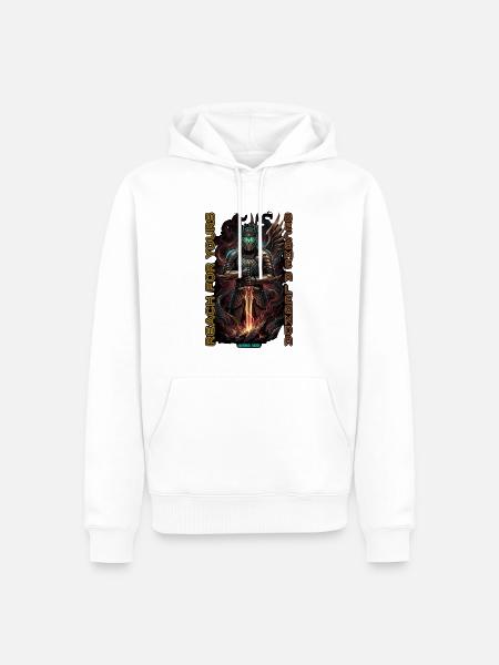 Cyber-Ritter der Legende - Männer Premium Bio Hoodie - Weiß