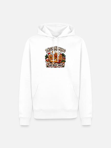 Plätzchenkommando – Einer nascht immer - Männer Premium Bio Hoodie - Weiß