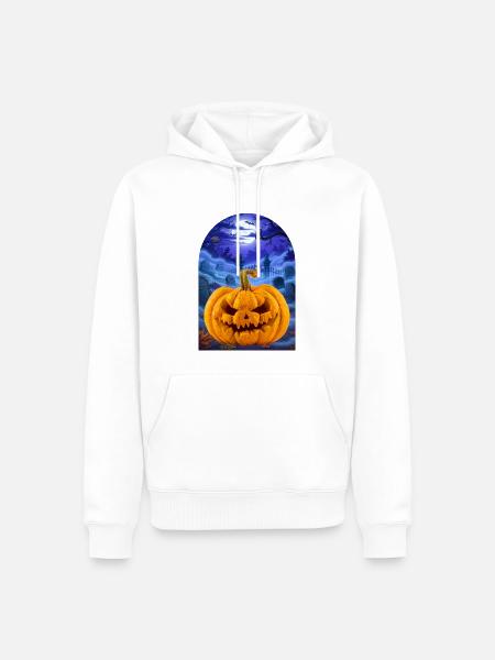 Halloween Pumpkin - Männer Premium Bio Hoodie - Weiß