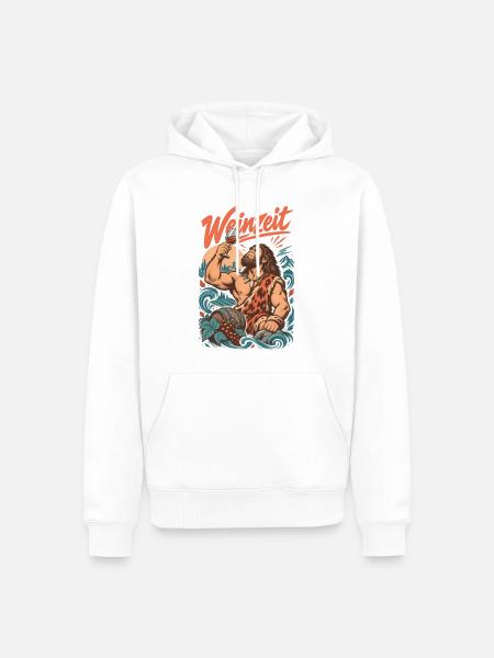 Weinzeit Rotwein Weinkenner Weinprobe - Männer Premium Bio Hoodie - Weiß