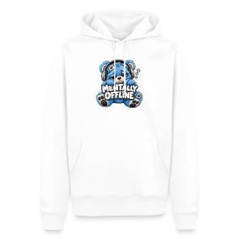 Mentally Offline Plüschbär - Männer Premium Bio Hoodie - Weiß - Vorne - Nico (187cm)