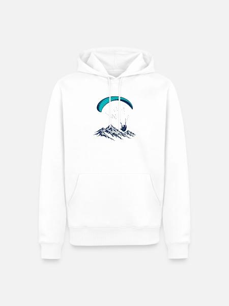 Blauer Berggipfel Paragleiten - Männer Premium Bio Hoodie - Weiß