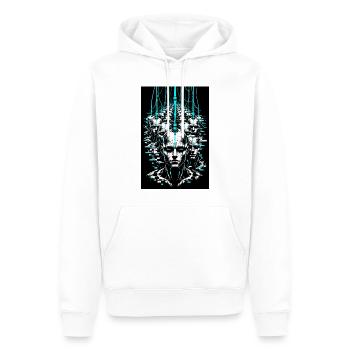 Simulation der Konformität Bot Armee - Männer Premium Bio Hoodie - Weiß - Vorne - Nico (187cm)