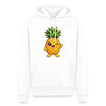 Ananas Kawaii Style – Süße Tropenfrucht - Männer Premium Bio Hoodie - Weiß - Vorne - Nico (187cm)