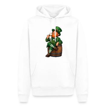 Leprechaun mit Latte Macchiato – Irischer Kaffee - Männer Premium Bio Hoodie - Weiß - Vorne - Nico (187cm)