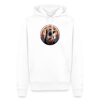 Robbe Seehund Retro Illustration - Männer Premium Bio Hoodie - Weiß - Vorne - Nico (187cm)