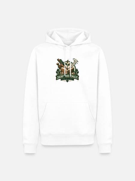 Zukunft Wird Gemacht – Grünes Handwerk - Männer Premium Bio Hoodie - Weiß