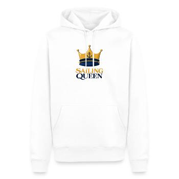 Sailing Queen – Seglerin mit Krone - Männer Premium Bio Hoodie - Weiß - Vorne - Nico (187cm)