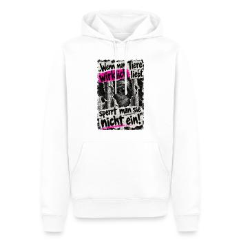 Tiere nicht einsperren - Männer Premium Bio Hoodie - Weiß - Vorne - Nico (187cm)