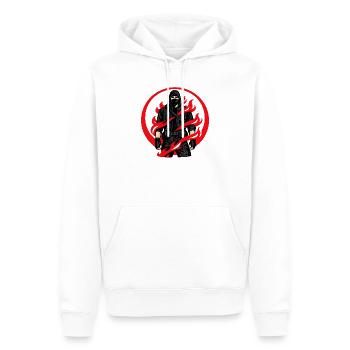 Ninja Flammenkreis - Männer Premium Bio Hoodie - Weiß - Vorne - Nico (187cm)