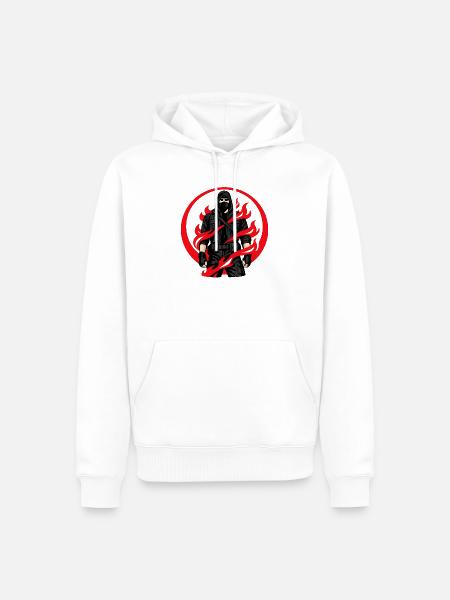 Ninja Flammenkreis - Männer Premium Bio Hoodie - Weiß