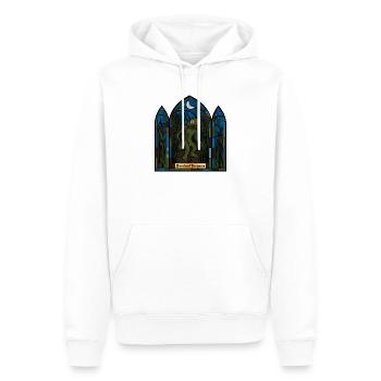 Mondbeschienener Froschmann im Buntglas - Männer Premium Bio Hoodie - Weiß - Vorne - Nico (187cm)