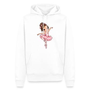 Ballerina Kawaii Style – Süßes Tanzmotiv - Männer Premium Bio Hoodie - Weiß - Vorne - Nico (187cm)