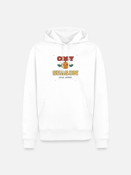 Gemütlicher Kürbis Hallo Herbst - Männer Premium Bio Hoodie - Weiß