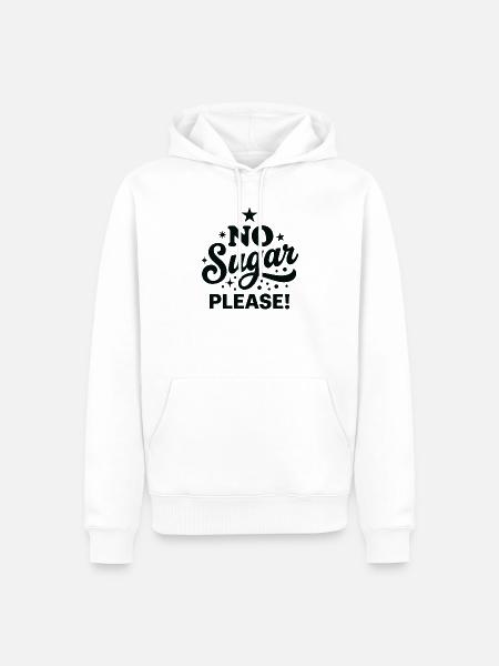 Kein Zucker bitte Handlettered-Design - Männer Premium Bio Hoodie - Weiß