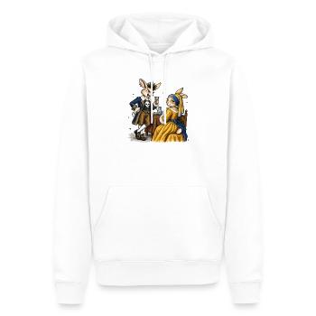 Punk Bunny Serie: Hasen-Paar im Barocksalon - Männer Premium Bio Hoodie - Weiß - Vorne - Nico (187cm)
