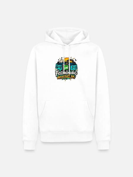 Festivalmodus: dauerhaft an. - Männer Premium Bio Hoodie - Weiß