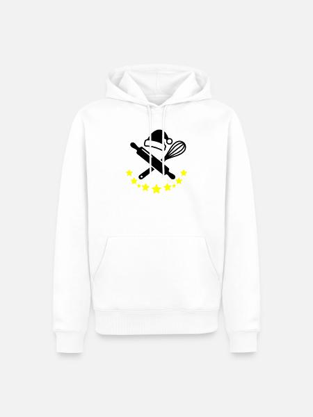 Weihnachts Baecker Logo - Männer Premium Bio Hoodie - Weiß