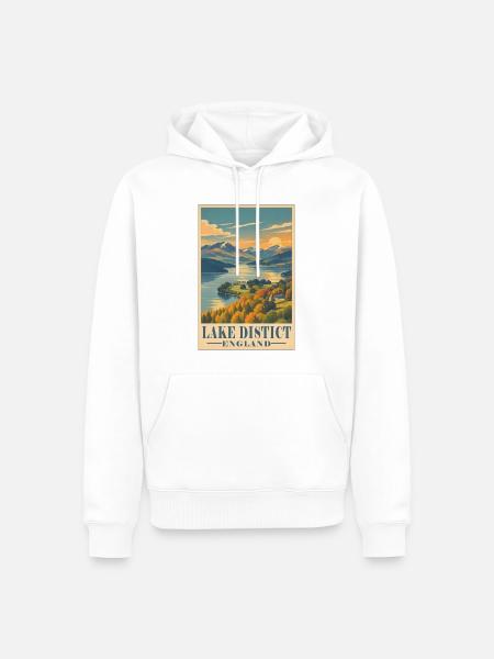 Lake District England - Männer Premium Bio Hoodie - Weiß