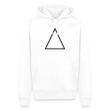 Triangle Überblick - Männer Premium Bio Hoodie - Weiß - Vorne - Nico (187cm)