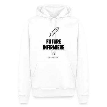 Future infirmière - Sweat à capuche Premium bio Homme - blanc - Devant - Nico (187cm)