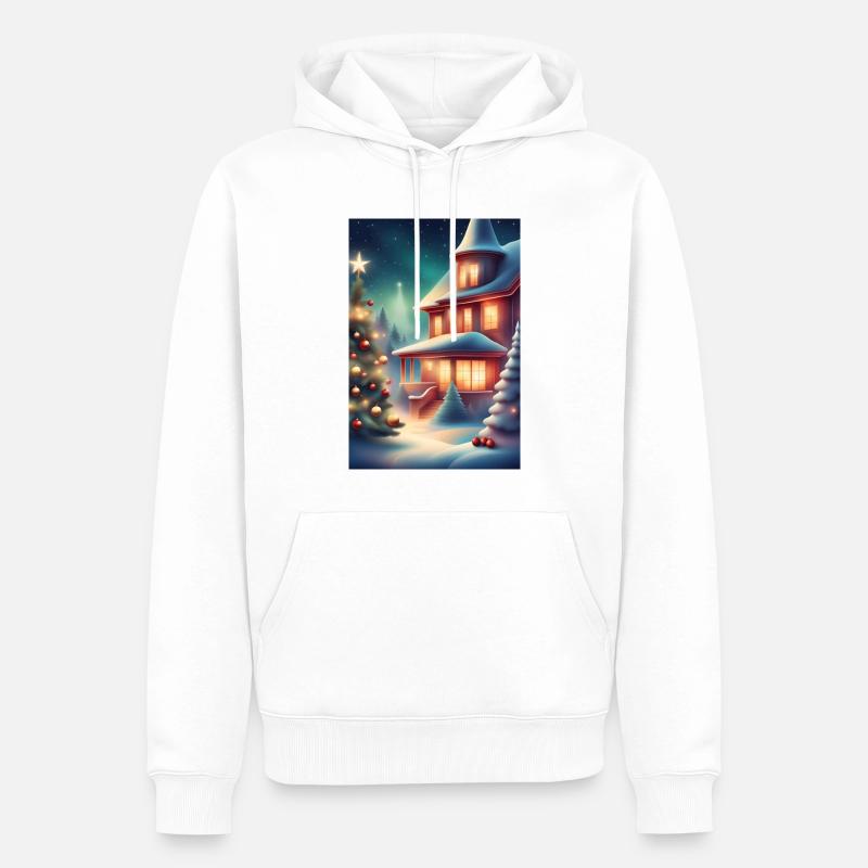 Merveilleuse période de Noël - Sweat à capuche Premium bio Homme - blanc