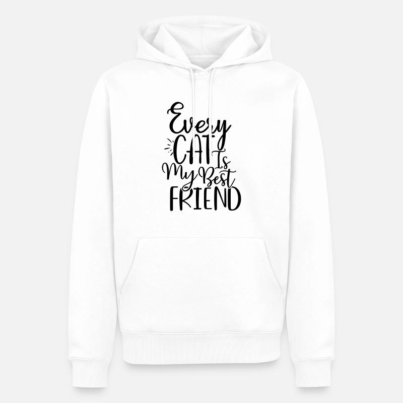 chaque chat est mon meilleur ami - Sweat à capuche Premium bio Homme - blanc