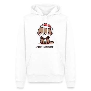 Loutre Noël Joyeuse - Cadeau Mignon - Sweat à capuche Premium bio Homme - blanc - Devant - Nico (187cm)
