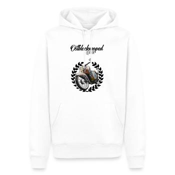 Accordage Schwalbe (rouille) // Illustration - Sweat à capuche Premium bio Homme - blanc - Devant - Nico (187cm)