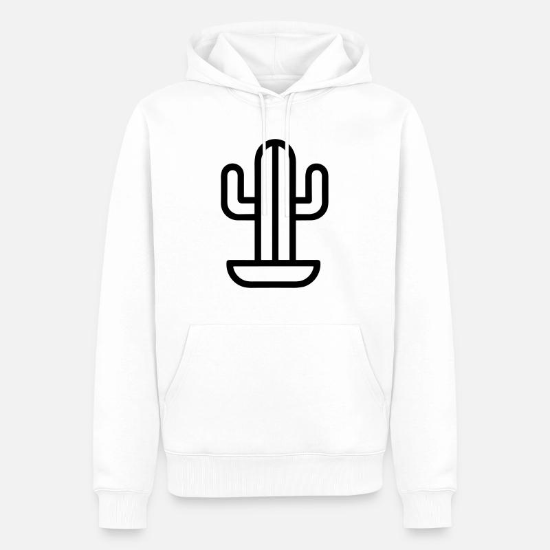 Cactus - Sweat à capuche Premium bio Homme - blanc