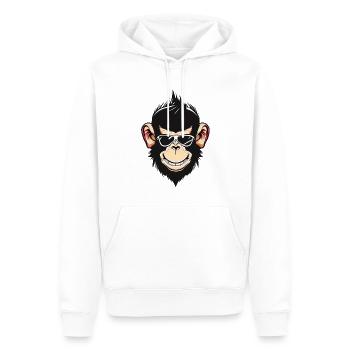 Cooler Schimpanse Rock 'n' Roll 50er - Männer Premium Bio Hoodie - Weiß - Vorne - Nico (187cm)