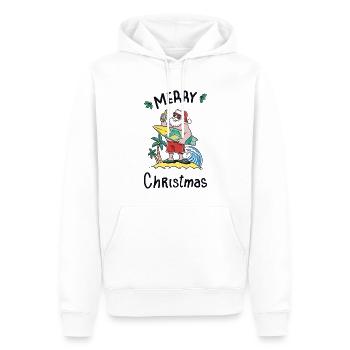 Noël en juillet - Sweat à capuche Premium bio Homme - blanc - Devant - Nico (187cm)