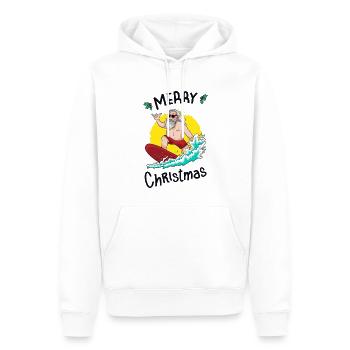 Noël en juillet - Sweat à capuche Premium bio Homme - blanc - Devant - Nico (187cm)