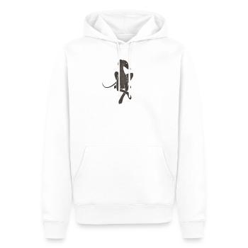 Lying Greyhound dark gray - Men’s Premium Organic Hoodie - white - Front - Nico (187cm)