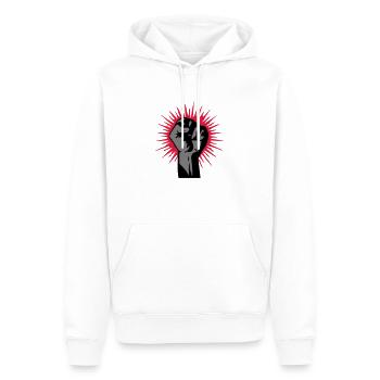 faust / fist - Männer Premium Bio Hoodie - Weiß - Vorne - Nico (187cm)