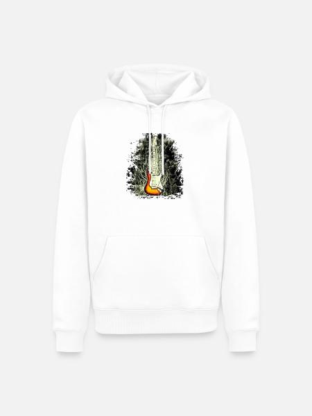 guitar - Men’s Premium Organic Hoodie - white