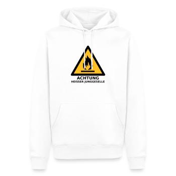 Junggesellenabschied - heißer Junggeselle - Männer Premium Bio Hoodie - Weiß - Vorne - Nico (187cm)