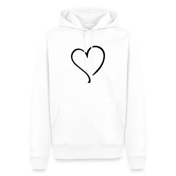 heart - Männer Premium Bio Hoodie - Weiß - Vorne - Nico (187cm)