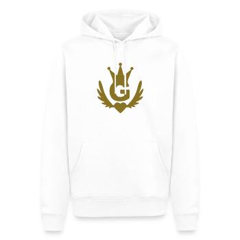 g_real_winged_heart - Männer Premium Bio Hoodie - Weiß - Vorne - Nico (187cm)
