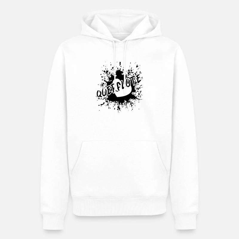 Querflöte - Männer Premium Bio Hoodie - Weiß