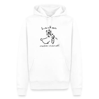 Locken_machen_nicht_nett - Männer Premium Bio Hoodie - Weiß - Vorne - Nico (187cm)