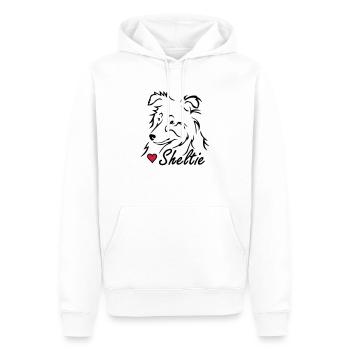 Sheltie ❤ - Männer Premium Bio Hoodie - Weiß - Vorne - Nico (187cm)