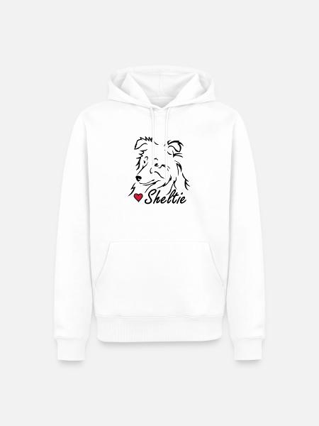 Sheltie ❤ - Männer Premium Bio Hoodie - Weiß