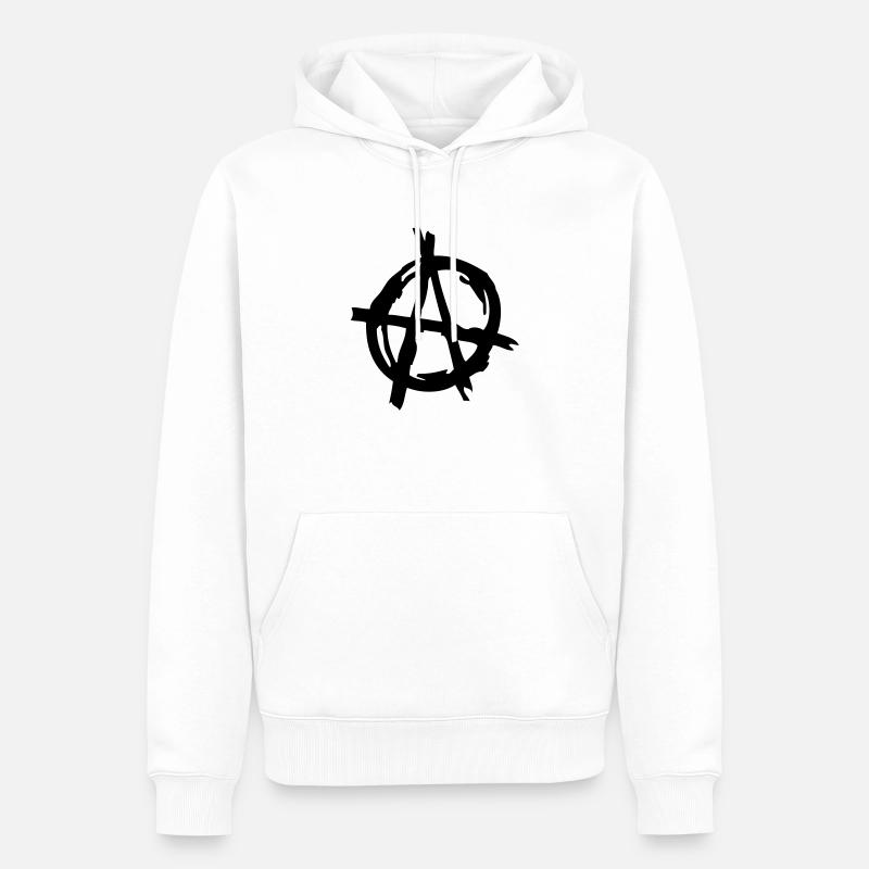 logo anarchy3 - Sweat à capuche Premium bio Homme - blanc